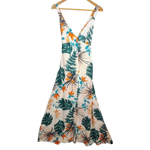 Slate & Willow Women's XS Palms Maxi Sleeveless Criss-Cross Dress - Picture 2 of 10